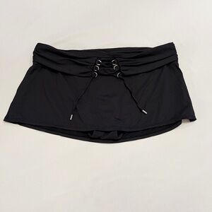Blue Rod Beatie Skirted Hipster Bikini Swim Bottom Black Sz 10